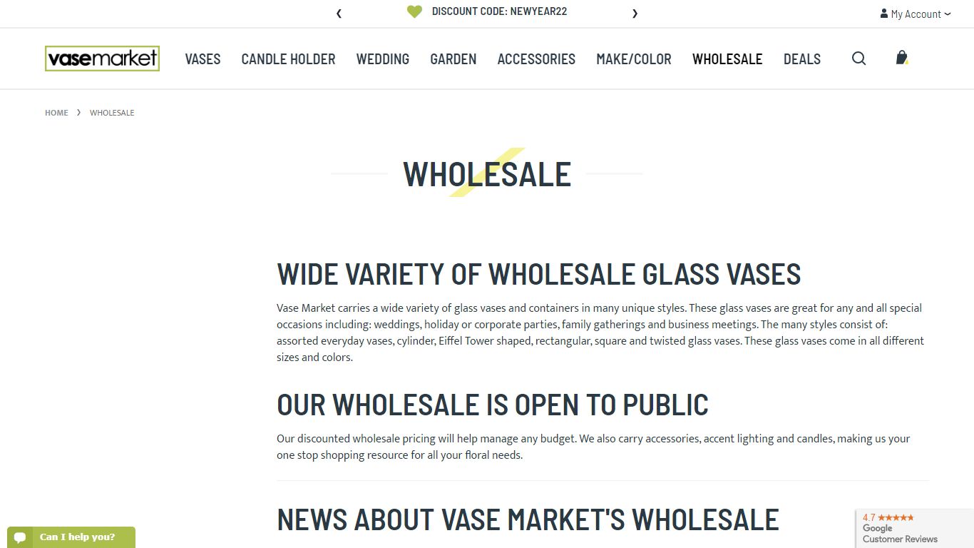 Shop Wholesale Glass Vase, Wedding Essentials, Glass Fillers and more